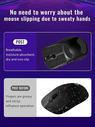 Anti-Slip Grip Tape for Pulsar Xlite Crazylight Mouse,Ultra-Thin Sweat-Absorbing Mouse Skin Sticker Set,Washable Reusable Non-Slip Grip for Esports Gaming Control,Black Snowflake Pattern in Kuwait
