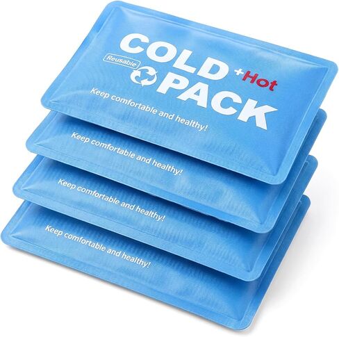 4 Pack Reusable Soft Ice Packs for Coolers Lunch Boxes Slim Ice Packs Bulk Flexible Gel Freezers for Cooler Bags Backpacks Cooling Beach Camping Office in Kuwait