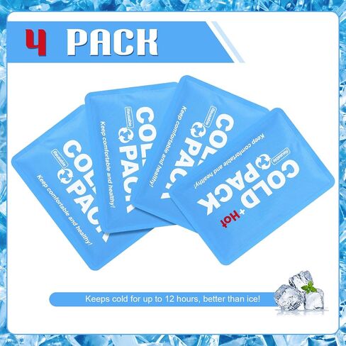 4 Pack Reusable Soft Ice Packs for Coolers Lunch Boxes Slim Ice Packs Bulk Flexible Gel Freezers for Cooler Bags Backpacks Cooling Beach Camping Office in Kuwait