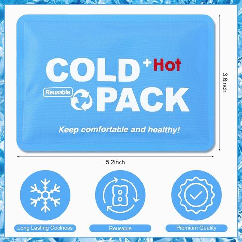4 Pack Reusable Soft Ice Packs for Coolers Lunch Boxes Slim Ice Packs Bulk Flexible Gel Freezers for Cooler Bags Backpacks Cooling Beach Camping Office in Kuwait