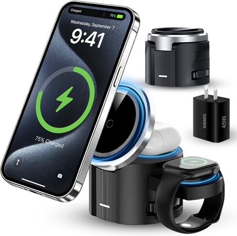 25W Magnetic Wireless Charging Station, MagSafe Charger for Apple Device in Kuwait