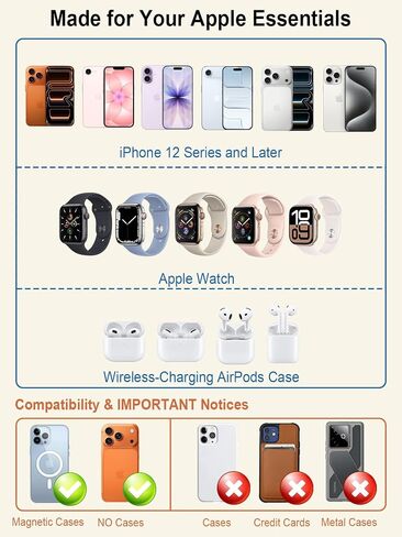 25W Magnetic Wireless Charging Station, MagSafe Charger for Apple Device in Kuwait