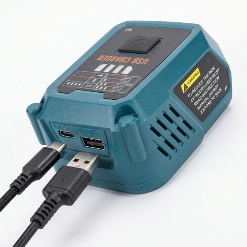 Choerinton Battery Charger Compatible with Makita 20V MAX Battery, 100W Fast Charging Battery Adapter Converter with USB Charger Type-C Port forElectronic Device, Work RV Camping Travel (Tool Only) in Kuwait