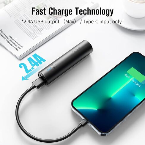 SIXTHGU S03 Portable Charger, 5000mAh Mini Power Bank, Pocket Size Fast Charging USB-C (in&Out), PowerNano, Compatible with iPhone Series, Android Phone and More in Kuwait