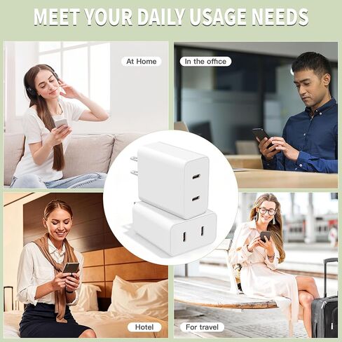 [Apple MFi Certified] USB C Fast Charger Block,45W 2Pack Dual Port Charging Brick Power Adapter iPhone Charger,Apple Type C Wall Charger for iPhone 17 Pro Max/Air/16 Pro/16 E/16 Plus/15/iPad Pro/Mini in Kuwait