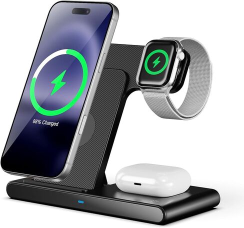 New Wireless Charger Fast Charging Station 3 in 1 Charger Stand Travel in Kuwait