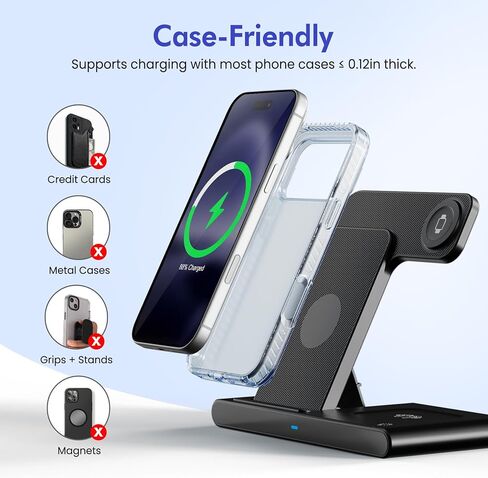 New Wireless Charger Fast Charging Station 3 in 1 Charger Stand Travel in Kuwait