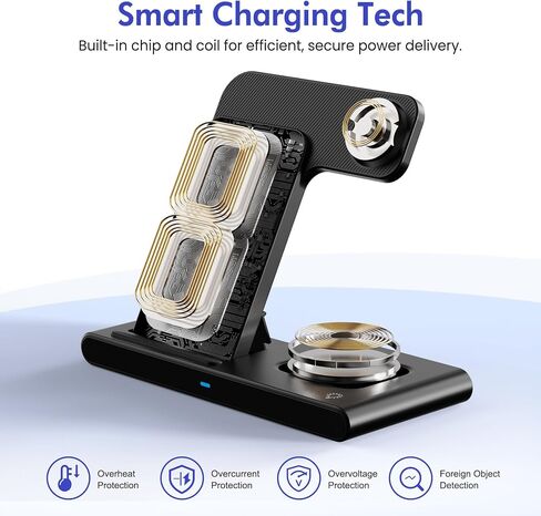 New Wireless Charger Fast Charging Station 3 in 1 Charger Stand Travel in Kuwait