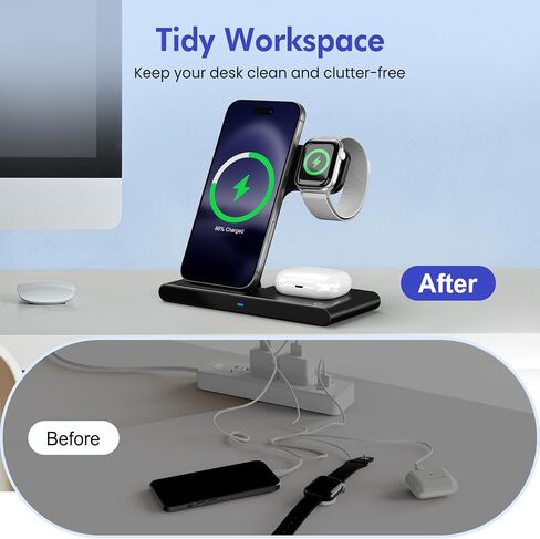 New Wireless Charger Fast Charging Station 3 in 1 Charger Stand Travel in Kuwait