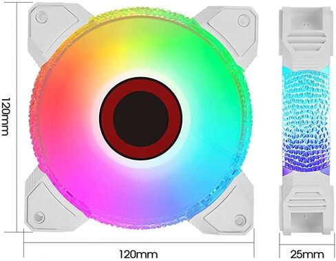 Cooling Fan Fast Anti-Vibration Cool ARGB Light 7-Blade 12cm Computer Radiator for Motherboard in Kuwait