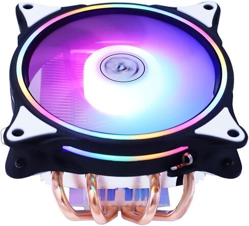 4 Heat Pipes Laptop Radiator Fan Cooler Slim Rainbow Light High Air Volume Quiet in Kuwait