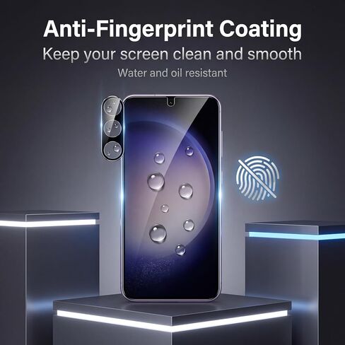2+2 Pack Galaxy S23 Privacy Screen Protector, Anti Spy Tempered Glass 9H Hardness with 2 Pack Camera Lens Protector, Private Guard Bubble Free Case Friendly for Samsung Galaxy S23 5G (6.1 Inch) in Kuwait