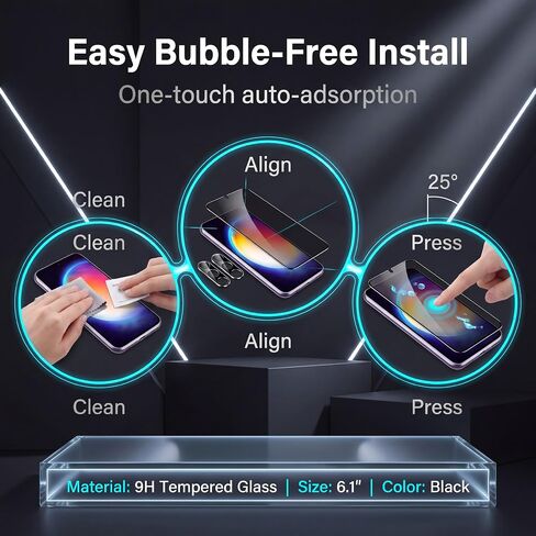 2+2 Pack Galaxy S23 Privacy Screen Protector, Anti Spy Tempered Glass 9H Hardness with 2 Pack Camera Lens Protector, Private Guard Bubble Free Case Friendly for Samsung Galaxy S23 5G (6.1 Inch) in Kuwait