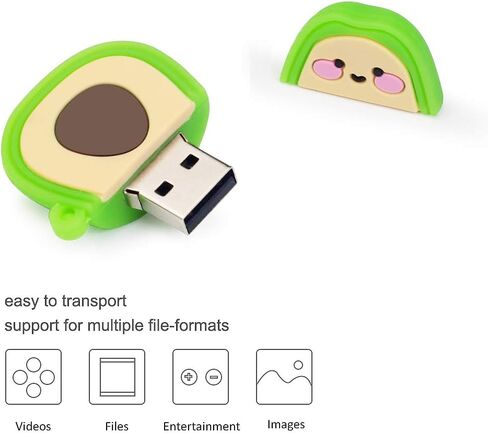 Cute USB Flash Drive 32GB, 3 Pack Fruit Design Avocado Silicone USB 2.0 Thumb Drive Computer Memory Stick Pen Drive Flash Disk Jump Drive Gift Set in Kuwait