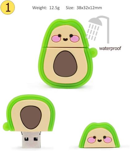 Cute USB Flash Drive 32GB, 3 Pack Fruit Design Avocado Silicone USB 2.0 Thumb Drive Computer Memory Stick Pen Drive Flash Disk Jump Drive Gift Set in Kuwait