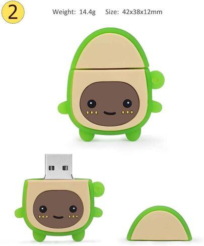 Cute USB Flash Drive 32GB, 3 Pack Fruit Design Avocado Silicone USB 2.0 Thumb Drive Computer Memory Stick Pen Drive Flash Disk Jump Drive Gift Set in Kuwait