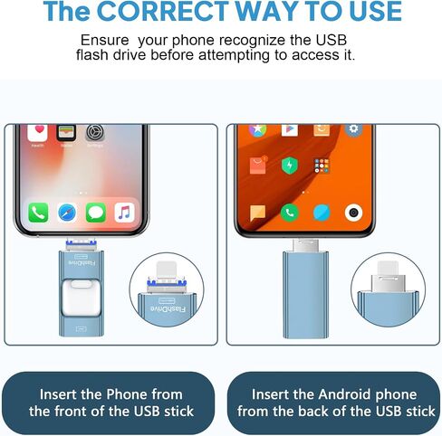 ICY Snow Blue 128GB Portable Storage Device, Compact Memory for Mobile Phones (App Required for Some Systems) in Kuwait