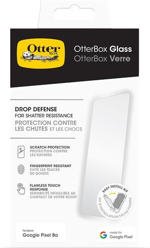 OtterBox Google Pixel 8a Glass Screen Protector, Flawless Touch Response, Fingerprint Resistant, Easy Installation in Kuwait