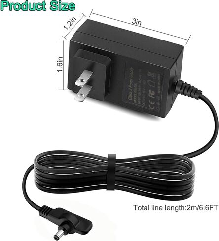12V Replacement Charger with 6.6FT Cord Compatible with Shark FlexBreeze FA222 FA302 FA300 FA200 FA225 FA201 FA222WH FA302WH Outdoor Mist Portable Fan AC/DC Power Adapter in Kuwait