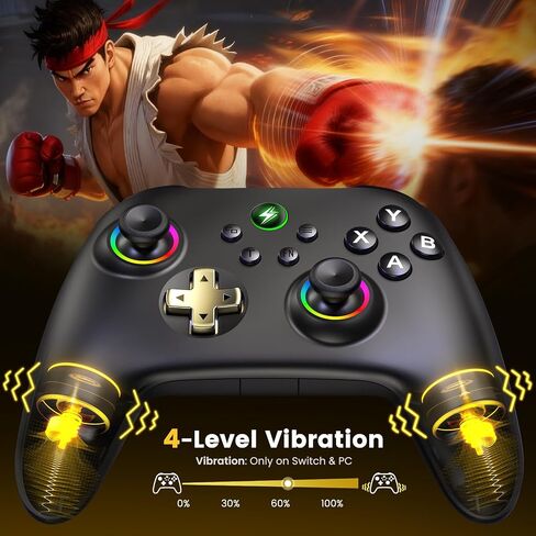 Wireless PC Controller with Charging Dock, Hall Effect Joysticks No Drift, 1000Hz Polling Rate Gamepad for Windows PC/Switch/Android/iOS, Programmable Back Buttons, RGB Light in Kuwait