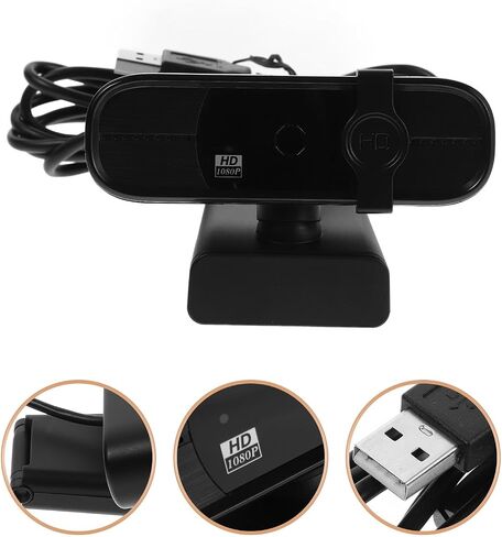 1080p USB Webcam for PC with Built-in Microphone, High-Definition Streaming and Video Conferencing Camera for Desktop Computer, Plastic Body Suitable for Online Education and Live in Kuwait