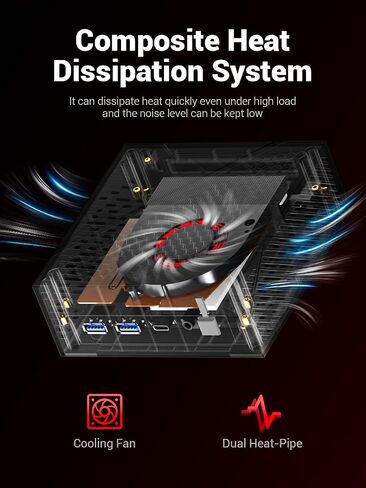 FIREBAT Mini Gaming PC, AMD Ryzen 6600H, Radeon 660M,16GB 6400MHz LPDDR5 512GBPCIe SSD, Wi-Fi 6, BT 5.2, 2X LAN, DP 2.0 (4K@160Hz),USB-C, Desktop Computer for Home, Business, and Students 【AM02】 in Kuwait