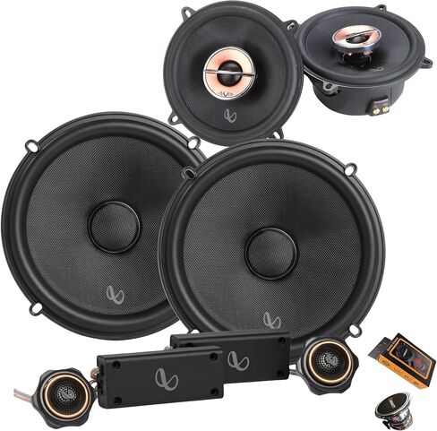 Infinity Kappa 53XF & 603CF Car Speaker Bundle - 5.25-Inch Coaxial and 6.5-Inch Component Speakers, Silk Dome Tweeters, Glass Fiber Woofers in Kuwait