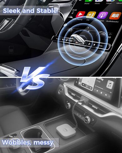 Wireless CarPlay Adapter for Apple iPhone（2026 Upgrade）- Convert Wired CarPlay to CarPlay Wireless Adapter, Stable Connection Compatible with OEM Wired CarPlay Vehicles & iOS 10+(White) in Kuwait