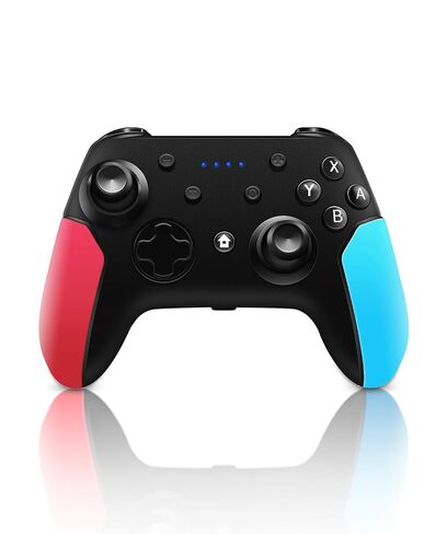 Wireless Switch Pro Controller for Nintendo Switch with Adjustable Turbo Function,Dual Vibration Function,Gyro 6-Axis and High Battery Life. Remote Gamepad Joystick for Switch Console, Red&Blue in Kuwait