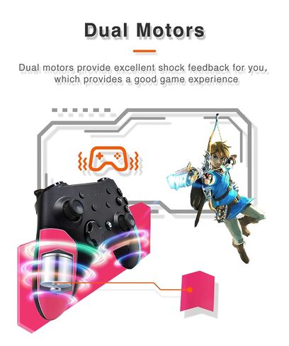 Wireless Switch Pro Controller for Nintendo Switch with Adjustable Turbo Function,Dual Vibration Function,Gyro 6-Axis and High Battery Life. Remote Gamepad Joystick for Switch Console, Red&Blue in Kuwait