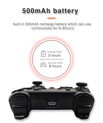Wireless Switch Pro Controller for Nintendo Switch with Adjustable Turbo Function,Dual Vibration Function,Gyro 6-Axis and High Battery Life. Remote Gamepad Joystick for Switch Console, Red&Blue in Kuwait