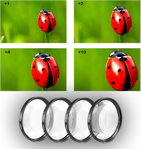 4 piece 67mm Close-Up Filter Kit (+1, +2, +4, +10 Diopter) for Canon EF 100mm f/2.8L Lens in Kuwait