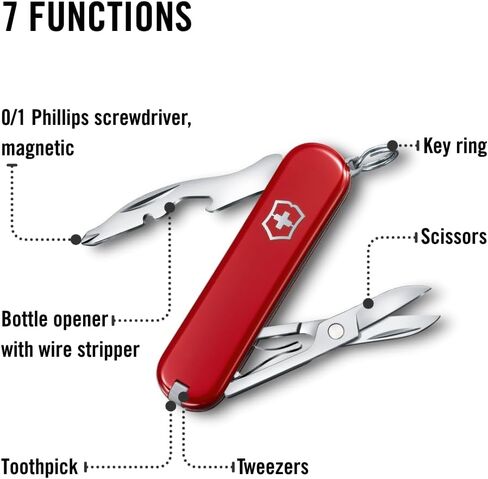 Victorinox Jetsetter Swiss Army Knife, 7-Function Pocket Knife, Red in Kuwait