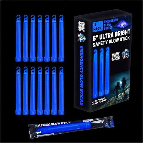 PartySticks Green Glow Sticks Emergency Chem Lights (6", 12 Pack) Military Grade 12 Hour Bulk Tactical Light Sticks for Survival Gear, Camping, Power Outages… in Kuwait