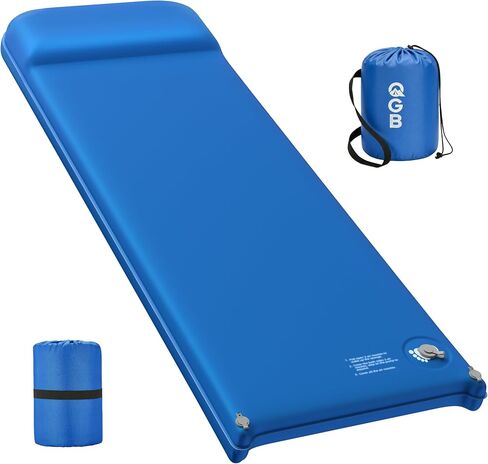 Memory Foam Camping Sleeping Pad, Foldable and Portable Self-Inflating Camping Mattress Pad, 9.5 R-Value Insulated & Quiet Sleeping Mat with Pillow, Compact for Backpacking Hiking Car Traveling Tent in Kuwait