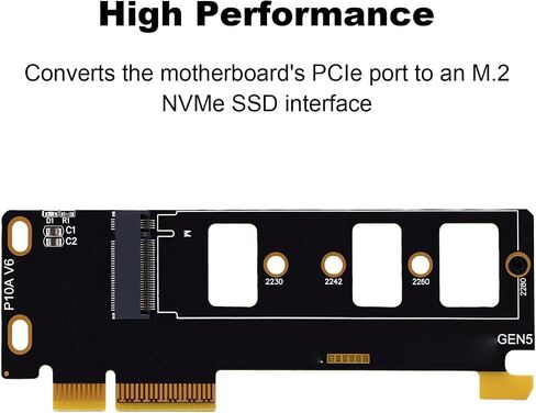 PCIe 5.0 M.2 NVMe Adapter Card, 11660 MB per s Read Speed in Kuwait
