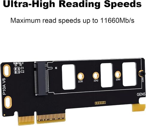 PCIe 5.0 M.2 NVMe Adapter Card, 11660 MB per s Read Speed in Kuwait