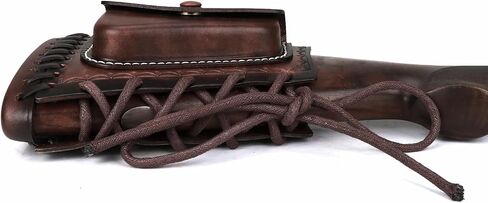 Tourbon Leather Rifle Stock Protective Holder Slip on Recoil Pad Cheek Rest Riser with Cartridges Pouch in Kuwait