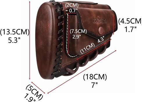 Tourbon Leather Rifle Stock Protective Holder Slip on Recoil Pad Cheek Rest Riser with Cartridges Pouch in Kuwait