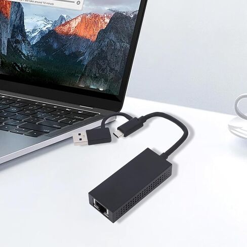 Jiawu USB Type C Dual Port Network Adapter HighSpeed 2.5G Ethernet for Laptops and Computers Durable Aluminum Alloy Construction in Kuwait