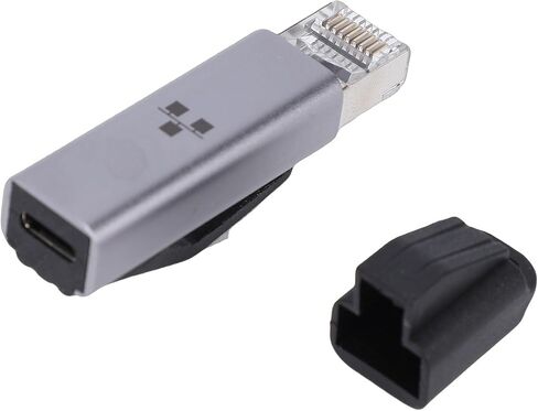 Ethernet Network Adapter Type C 1000Mbps RJ45 Male Female RJ45 to Type C Plug and Play for Steam Deck OS X Switch Silver in Kuwait