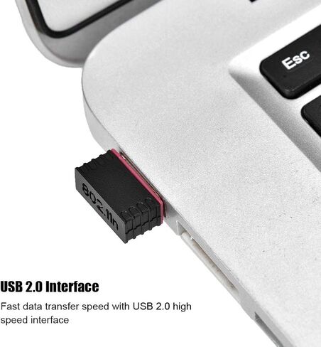 Mini USB 2.0 Wifi Dongle Network Card with Infrastructure Ad-hoc Operation Mode for/MAC, Ideal for Travelers and Remote Employees in Kuwait