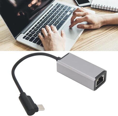 USB C to RJ45 Ethernet Adapter, USB C Ethernet Adapter, 100Mbps High - Speed Type C to RJ45 Converter with Aluminum Alloy Shell for Laptop Phone Tablet Android in Kuwait