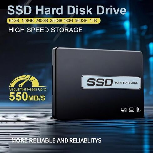120GB SSD 2.5" SATA III Internal Solid State Drive, 550MB/s Read, for Laptop/Desktop PC in Kuwait