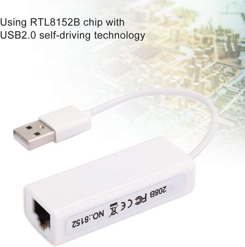 USB to Ethernet Adapter with RTL8152B Chip for HighSpeed Networking At Home White ABS 1 Pack in Kuwait