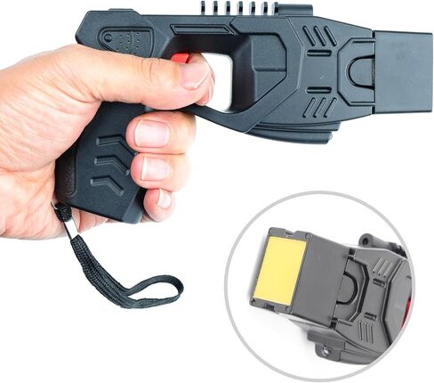 DEPM Heavy Duty Stun Gun with LED Flashlight, 15 Foot Range, 1.80 µC Painful, Rechargeable Self Defence Stun Gun for Man and for Woman, Safety Switch in Kuwait