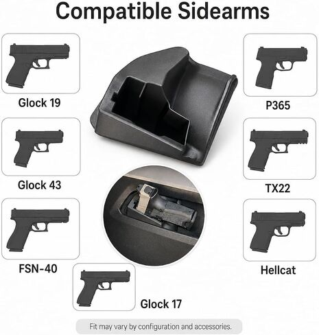 2019-2026 RAM Truck Side Arm Holster, Driver Side Console Mounted Pistol Holder with Magnetic Retention, Low-Profile Vehicle Storage Mount in Kuwait
