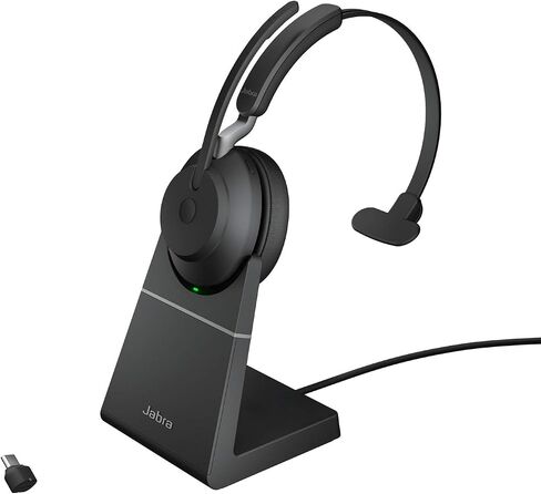 Jabra Evolve2 65 USB-C UC Mono with Charging Stand - Black Wireless Headset/Music Headphones in Kuwait