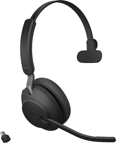 Jabra Evolve2 65 USB-C UC Mono with Charging Stand - Black Wireless Headset/Music Headphones in Kuwait