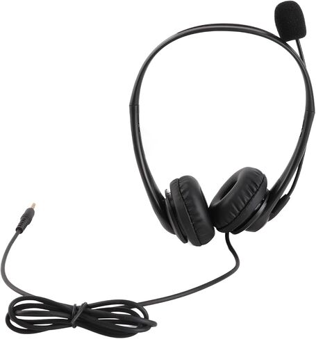 GOWENIC Headset with Microphone Noise Canceling Rotatable 3.5Mm Call Center Headset for Office PC Chat, Black ABS Material in Kuwait